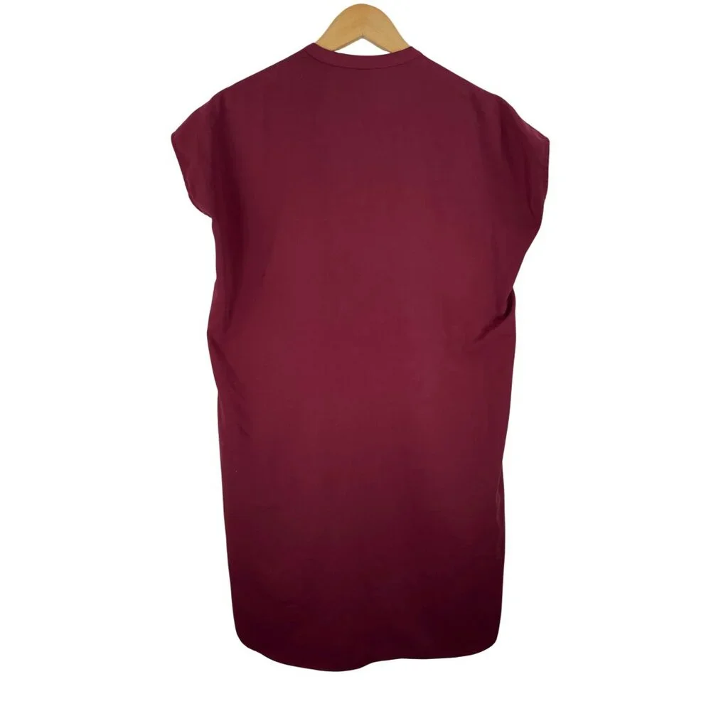 Vince silk shift dress minimalist relaxed burgundy preppy sz‎ XS